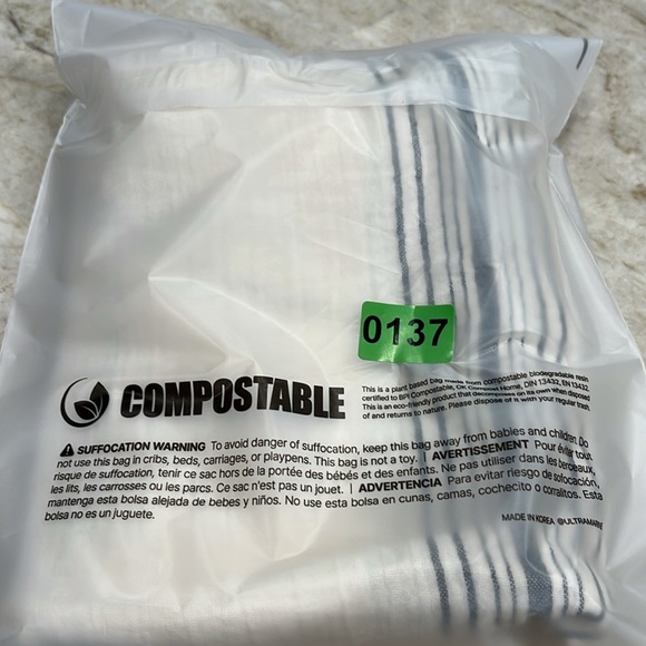 NEW H&M Cotton Wrapover Sarong | Cream & Black Striped | M/L - Picture 13 of 13